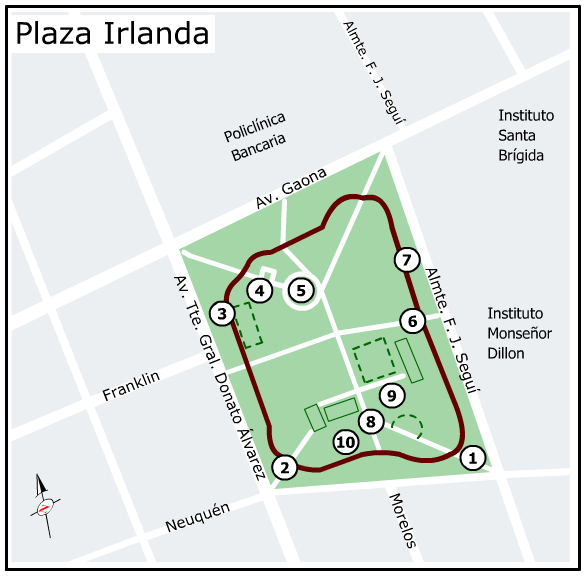 Plano de la Plaza Irlanda